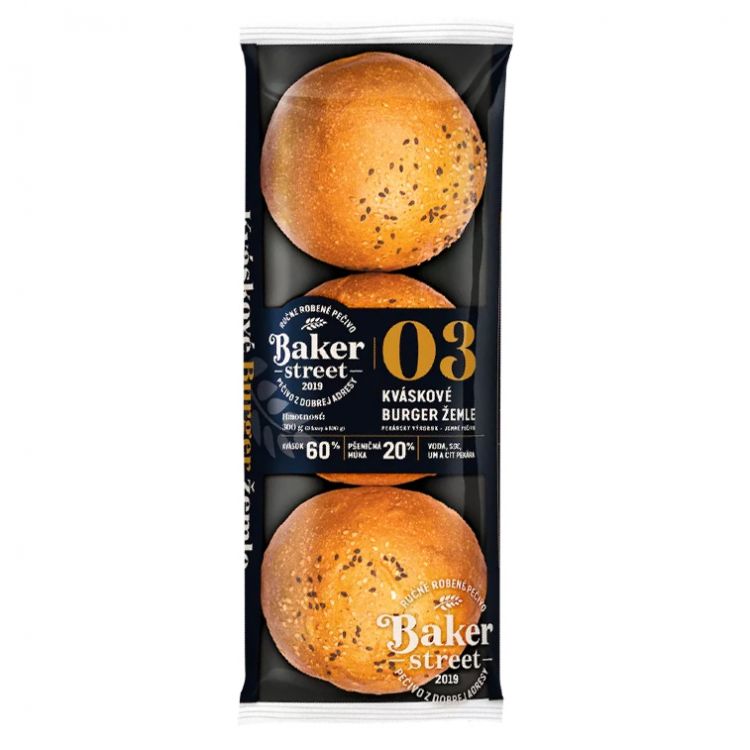 Baker street Burger žemle kváskové 3*100g