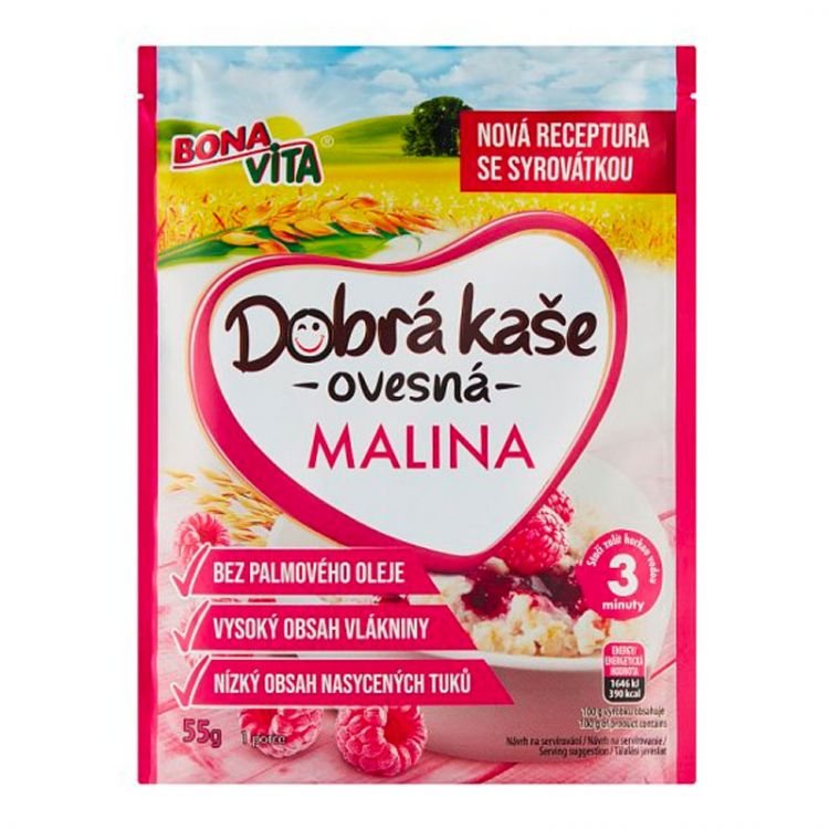 Bonavita Dobrá kaša ovsená malina 55 g