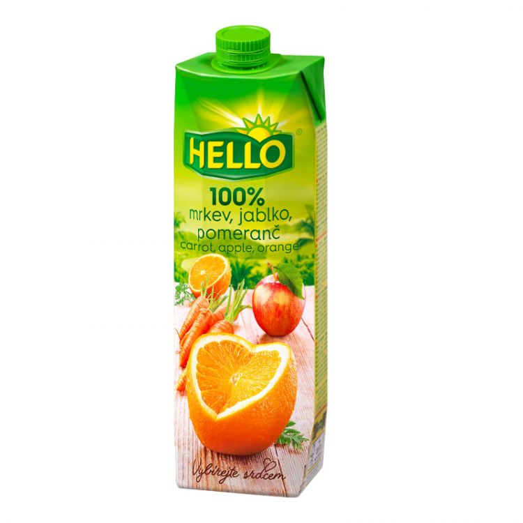 Hello 100% Imuno Mrkva jablko pomaranč 1l