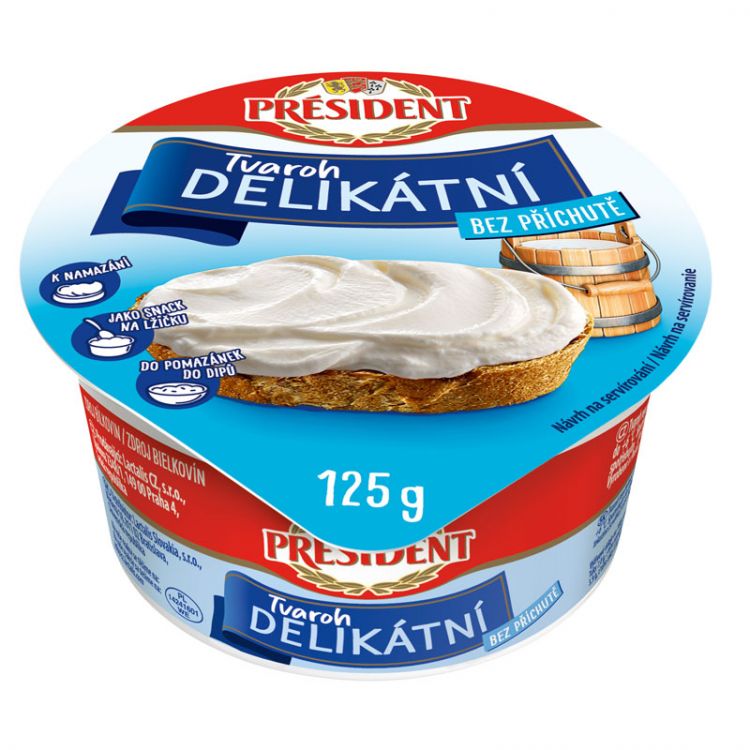 PRESIDENT Delikátní Tvaroh Natur 125 g