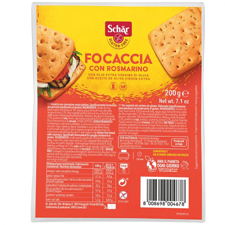 Schär Focaccia pečivo bežné bezgluténové 200 g