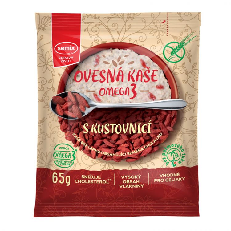Semix Ovsená kaša omega 3 s kustovnicou (goji ) bez lepku 65g