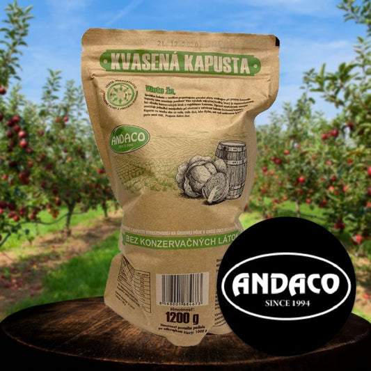 Andaco Kvasená kapusta bez konzervačných látok 1200g (s priepustným ventilom) ručne balená