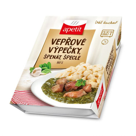 Apetit Bravčové výpečky so špenátom, špecle 510g