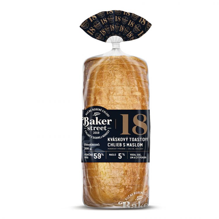 Baker Street Chlieb kváskový toastový s maslom 500g