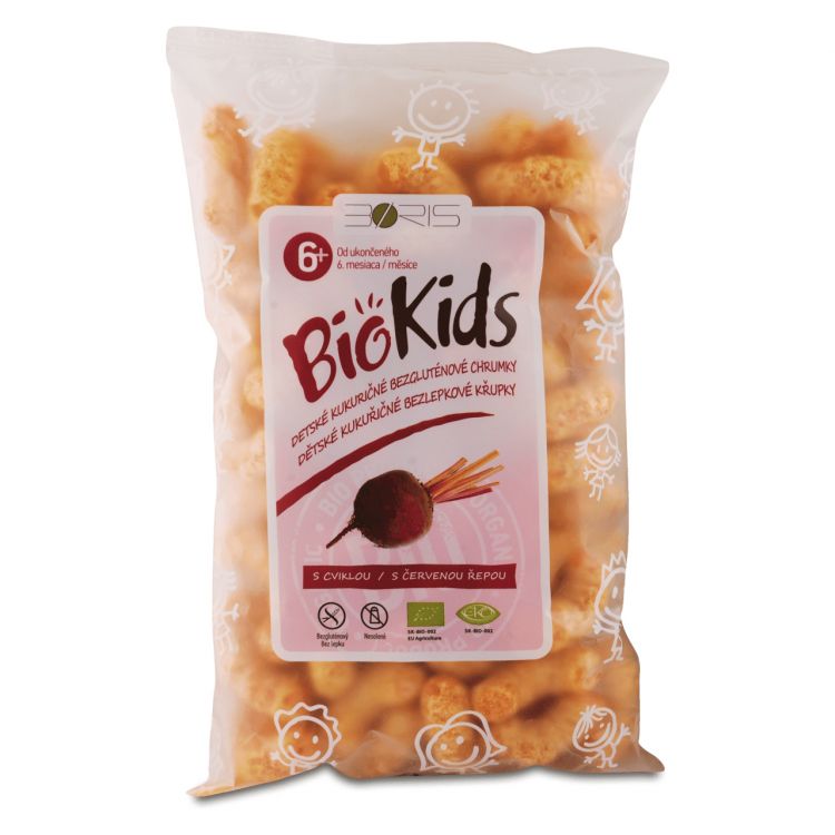 BioKids Detské kukuričné bezlepkové chrumky s cviklou 55 g