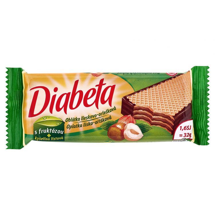 DIABETA oblátka s orieškovou náplňou 32g