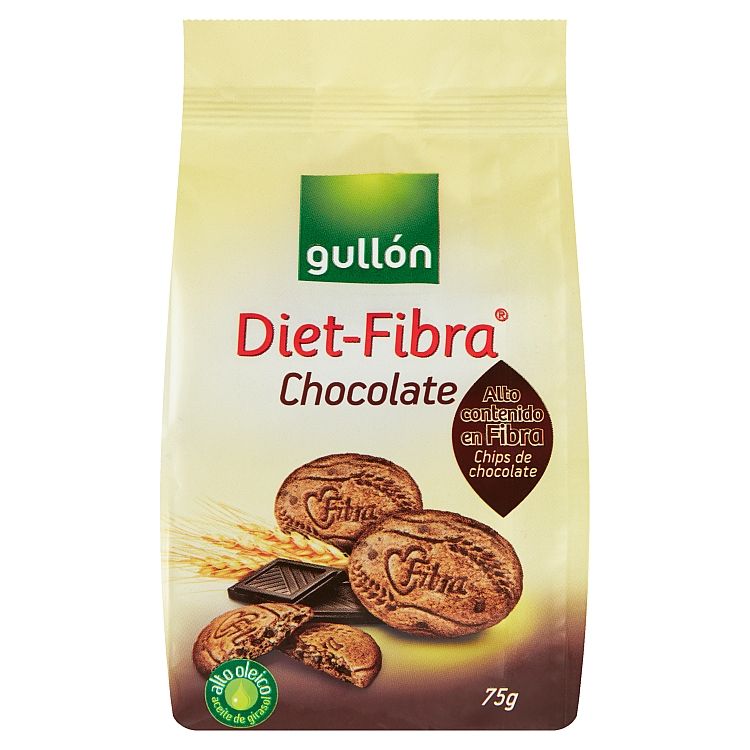 Gullón Diet-Fibra Sušienky s vysokým obsahom vlákniny a s kúskami tmavej čokolády 75 g