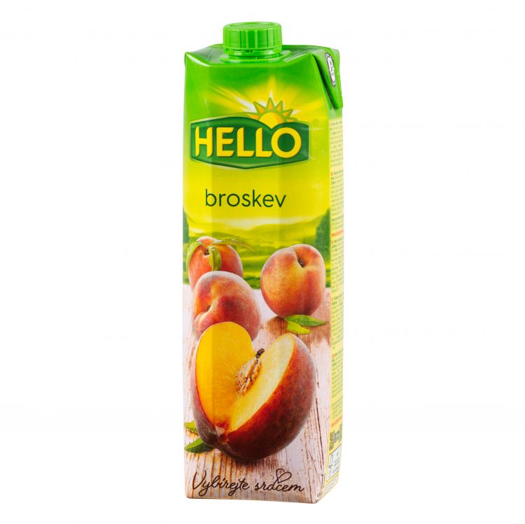 Hello Broskyňový nektarový nápoj 1 l