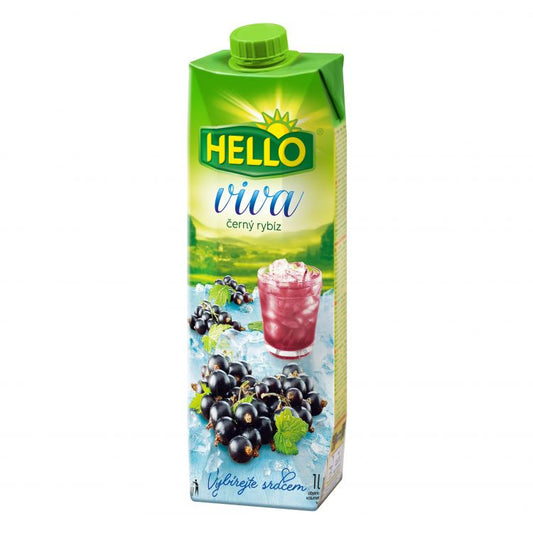 Hello Viva Čierna ríbezľa ovocný nápoj 1 l