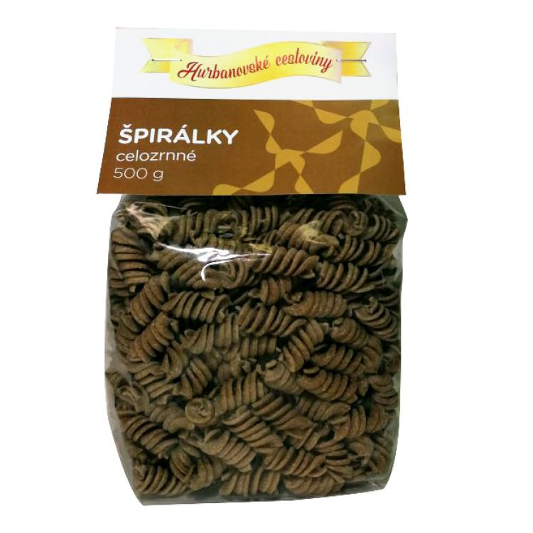 Hurbanovské cestoviny Špirálky Celozrné  500 g