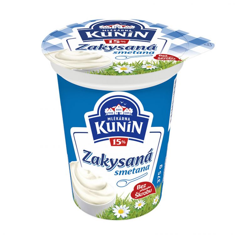KUNÍN Smotana kyslá 15% 375g