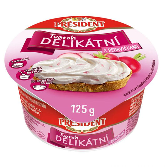 PRESIDENT Delikátní Tvaroh Redkvička 125 g