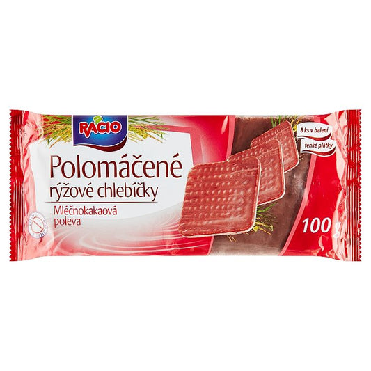 Racio Tenké chlebíčky ryžové s mliečnokakaovou polevou 100 g