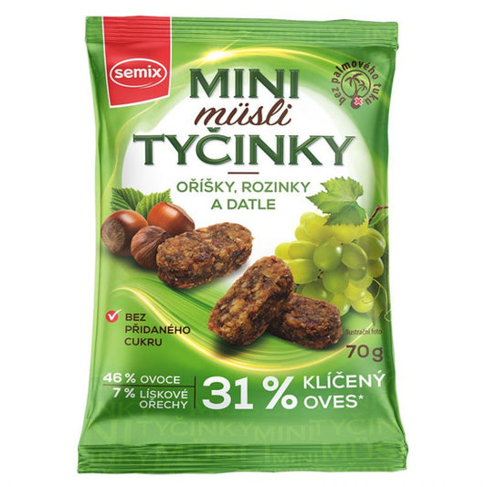 Semix Mini musli tyčinky orieškové bez lepku 70g