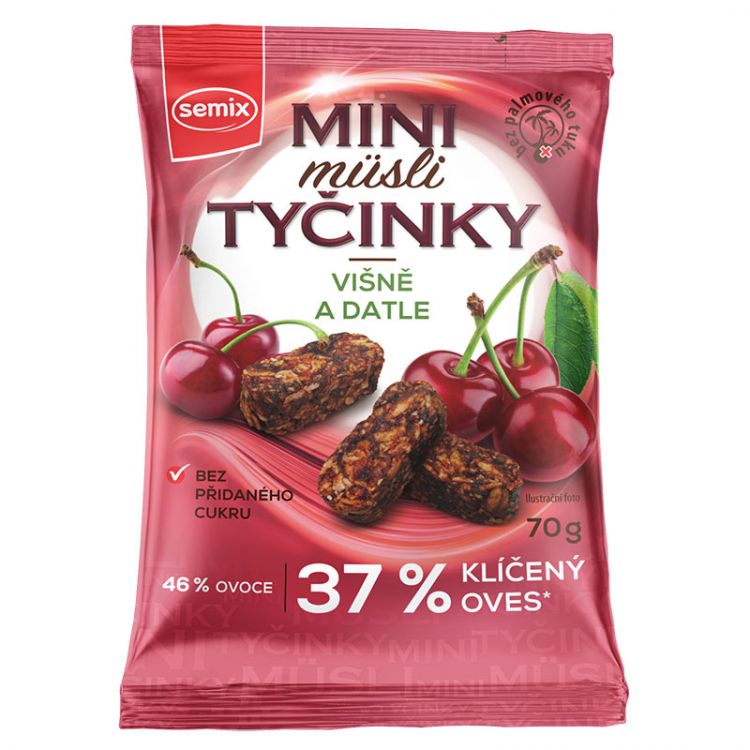 Semix Mini musli tyčinky višňové  bez lepku 70g