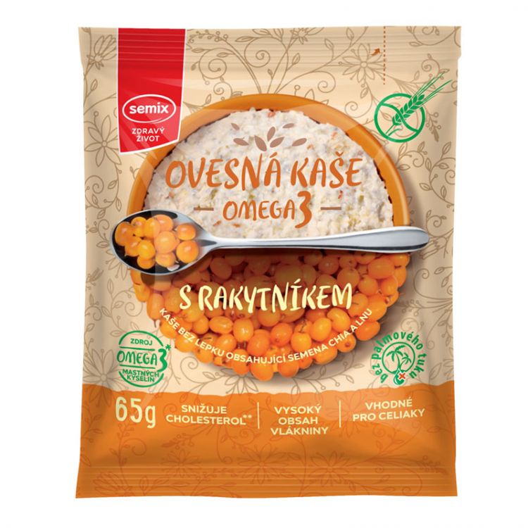Semix Ovsená kaša omega 3 s rakytníkom  bez lepku 65g