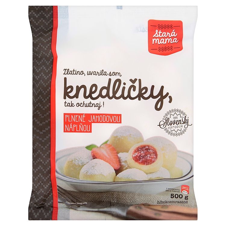 Stará Mama Knedličky plnené jahodovou náplňou hlbokozmrazené 500 g